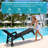 HDPE Outdoor Chaise Lounge – 5-Position Adjustable with Wheels & Cup Holder-111266789