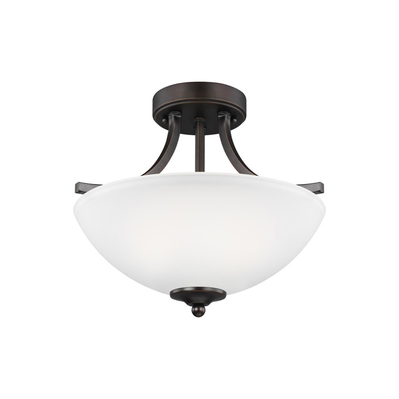 Luminaire suspendu convertible semi-encastré à deux lumières Geary de Génération Lighting , Sienne brûlée