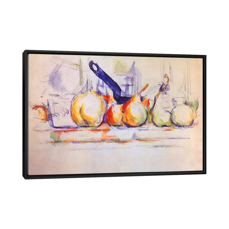 «Still Life with Saucepan, 1902» par Paul Cezanne, reproduction d'art sur toile tendue, H 18 po x l 26 po x P 1,5 po
