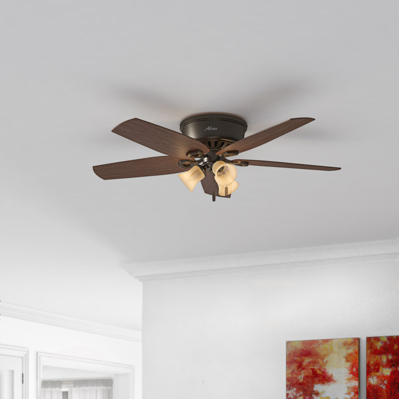 42" Bronze Low Profile Ceiling Fan with LED Light Kit