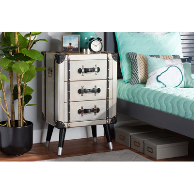 Alvamedina 19.64'' W Metal Nightstand