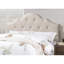 Lit brun en polyfibre double avec tête de lit ajustable pour chambre à coucher