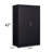 Black Metal Folding Locker With Adjustable Shelf, Handle Locks, And Spring Loaded Door , Easy Assembly Filing Cabinet Dividers, Locking Doors, Black, For Home-494476798