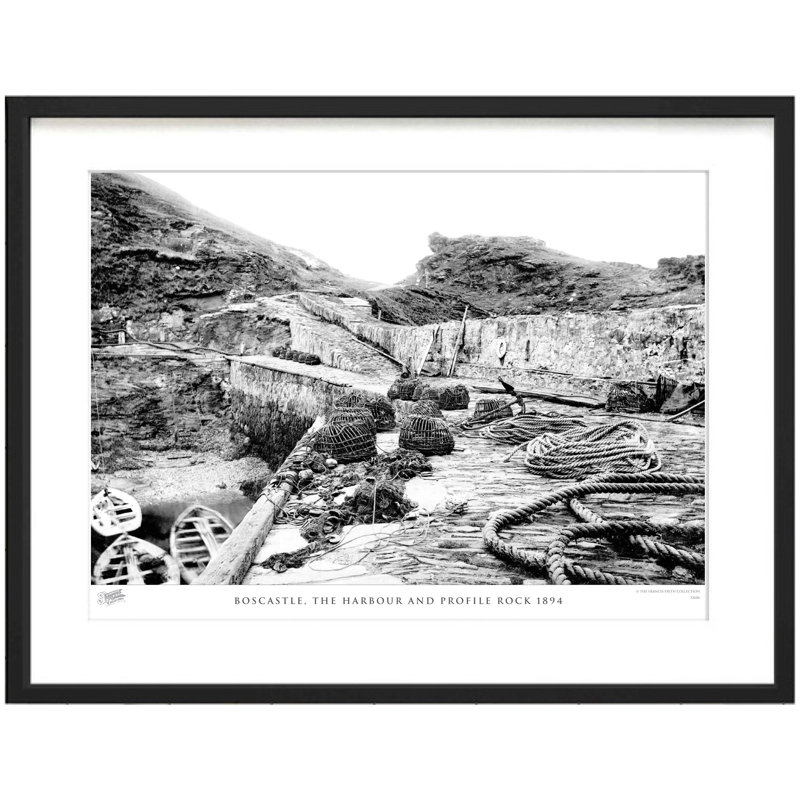 Boscastle, The Harbour And Profile Rock 1894 - Single Picture Frame Print, 28cm H x 36cm W x 2.3cm D