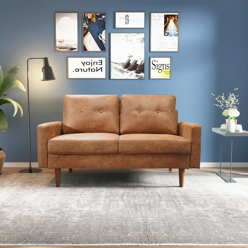 Causeuse Batel, Polyester à 100 % de couleur brune