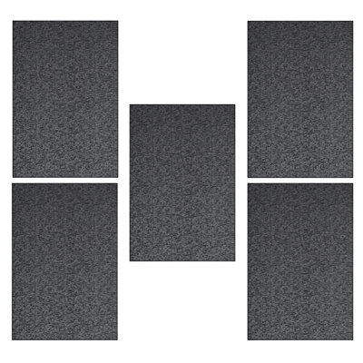 Ensemble de tapis intérieur / extérieur en nylon touffeté à motif géométrique gris foncé