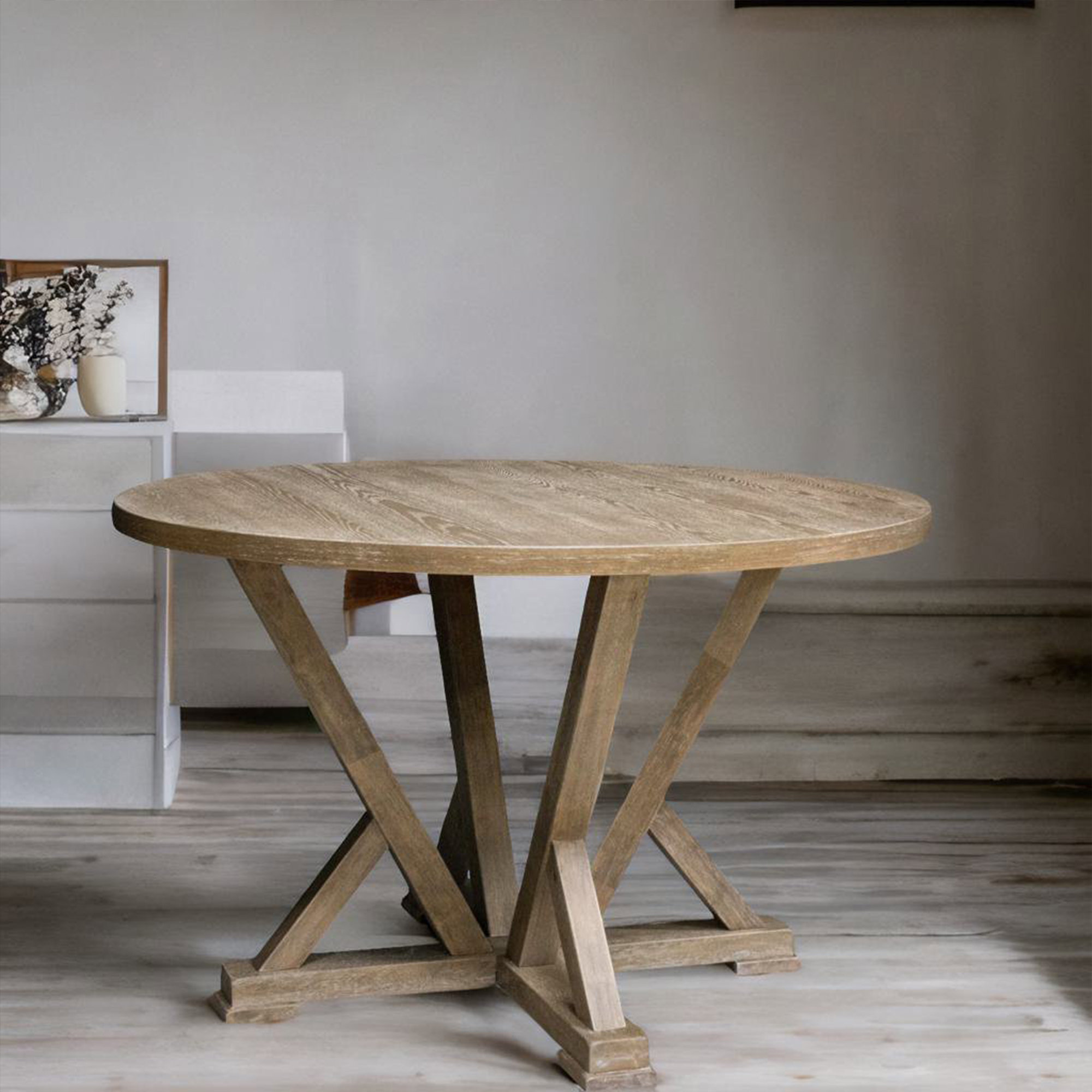 Gracie Oaks Jibreal Round Solid Wood Base Dining Table - Wayfair Canada