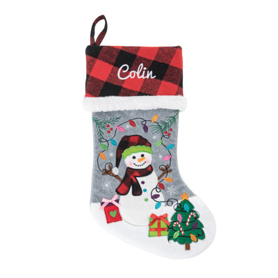 Chaussette de Noël bonhomme de neige personnalisée