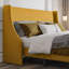 Lit plateforme tapissier Toderick avec aile de luxe et mélange de lin-985124328-985124324