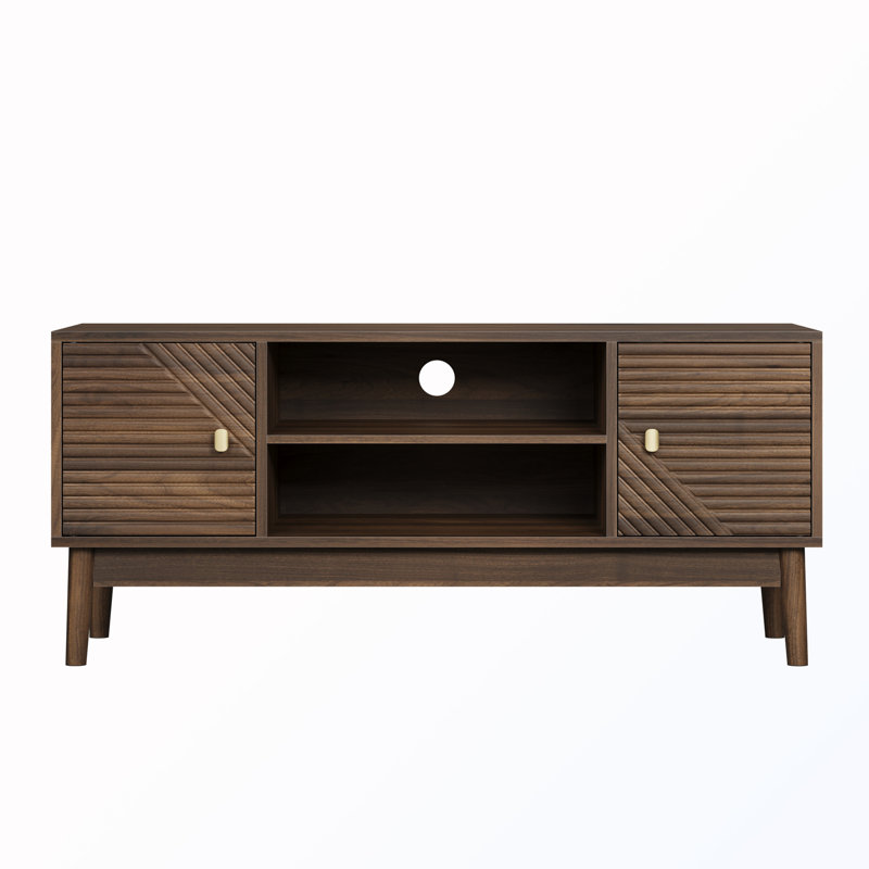 Meuble télé avec 2 portes et gestion des câbles