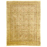 Hand Knotted Wool Area Rug in Gold