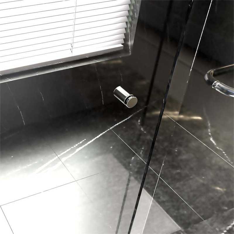 Porte de douche semi-sans cadre l 56 po x H 70 po, Chrome