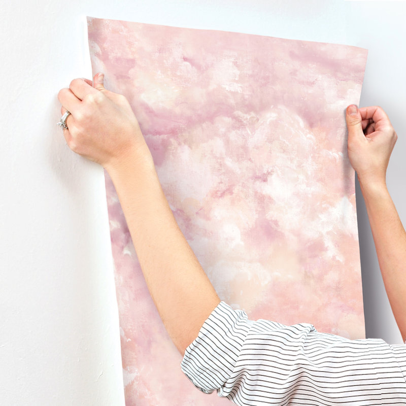 Papier peint abstrait Aria, Rose