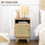 HOMCOM Rattan Bedside Table Nightstand with Storage Shelf Natural
