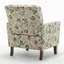 Chaise avec accoudoirs en mélange de polyester à motifs, structure en bois de bouleau massif avec pieds fuselés bruns, chaise d'appoint rembourrée de mousse avec garniture pour le bureau du salon