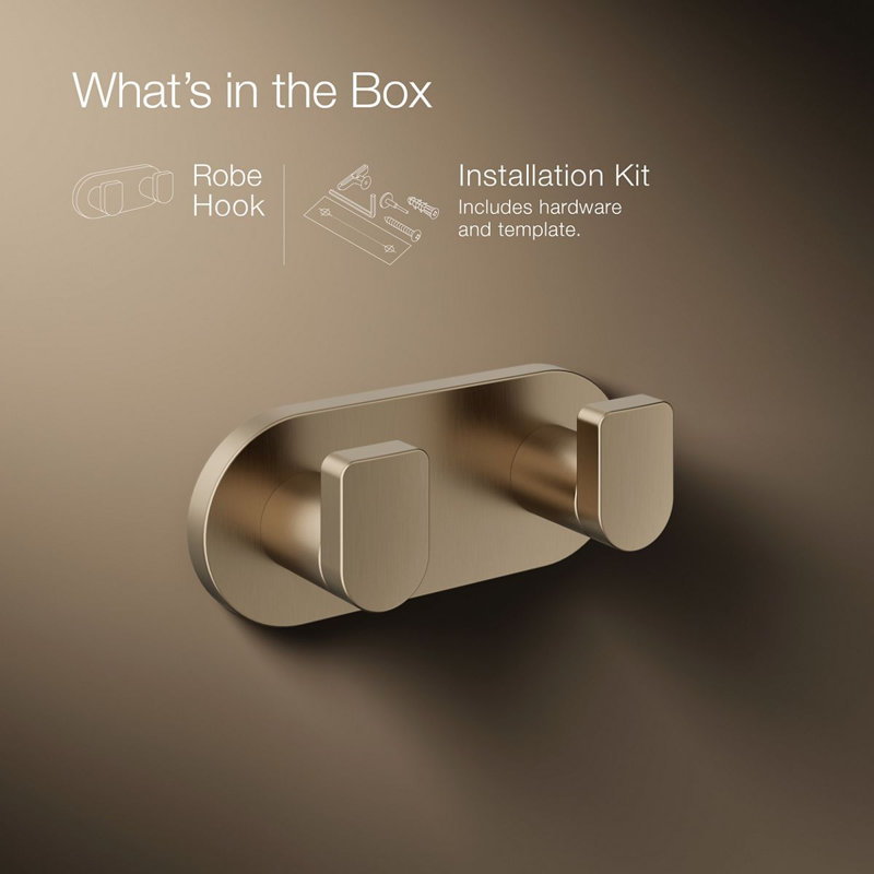 Composed® Wall Mounted Double Robe Hook, Rose Gold