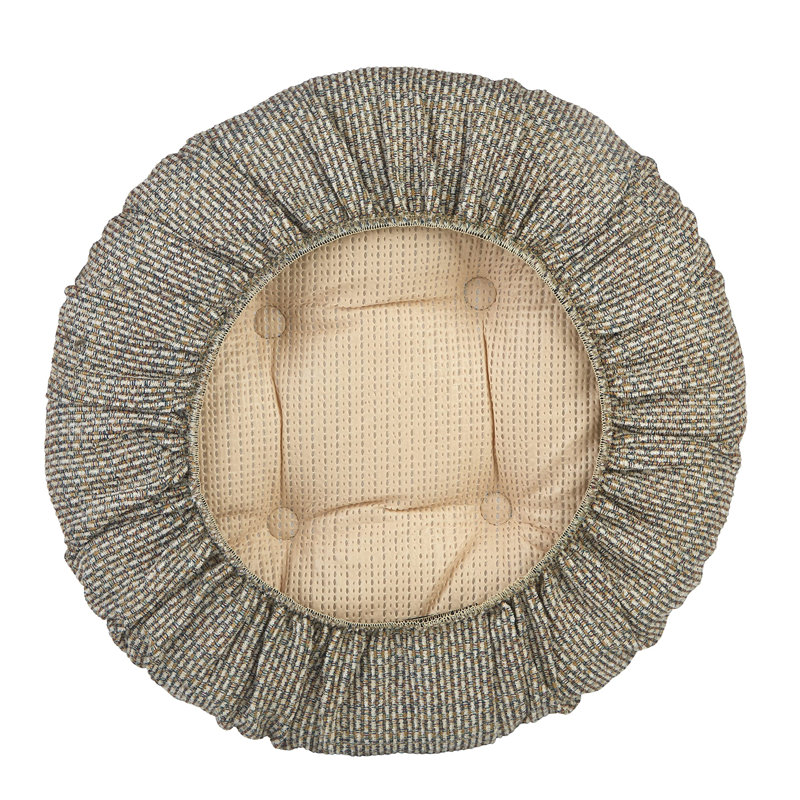 Non-Slip Textured Barstool Seat Cushion, 14-Inches Round, Set of 4, Natural