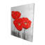 Trois coquelicots, toile florale grise - décoration botanique