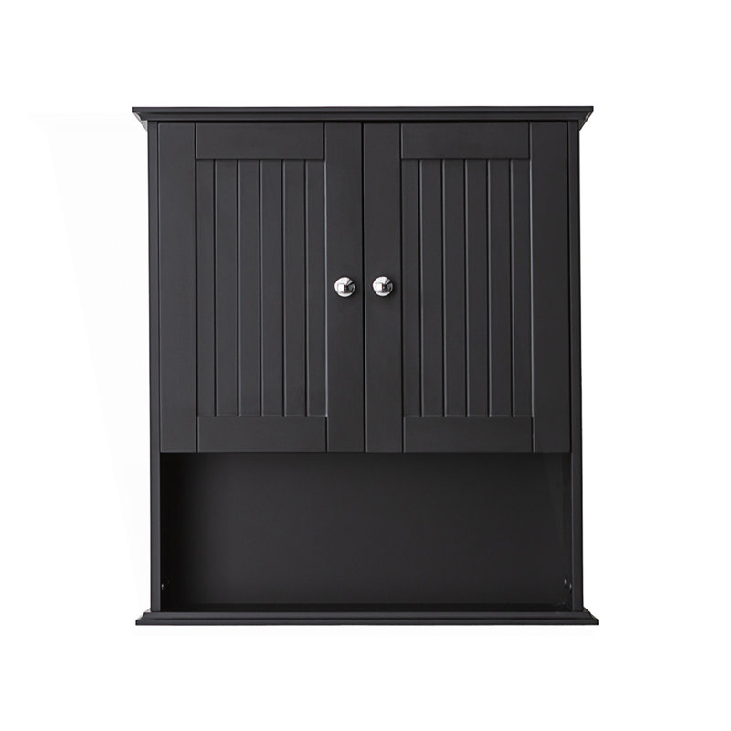 Armoire de salle de bain murale, armoire de rangement au-dessus de la toilette, armoire d'appoint, Noir