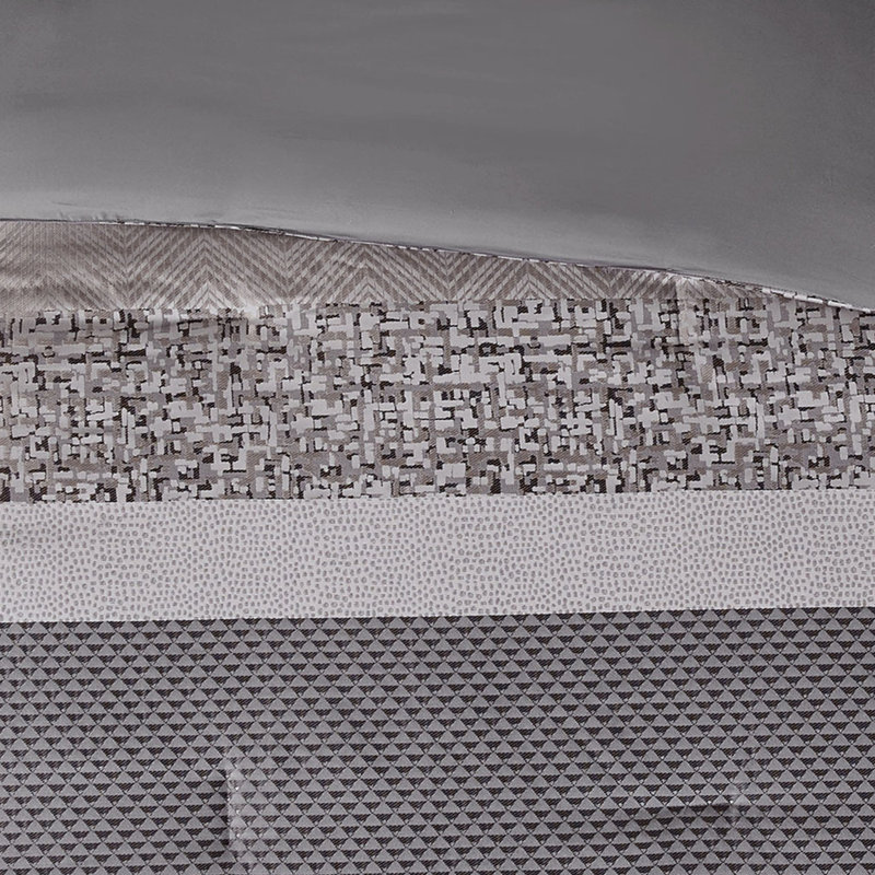 Édredon gris / taupe pour lit très grand - 7 pièces acariens, Édredon de très grande taille et 6 pièces suppl, Gris/taupe