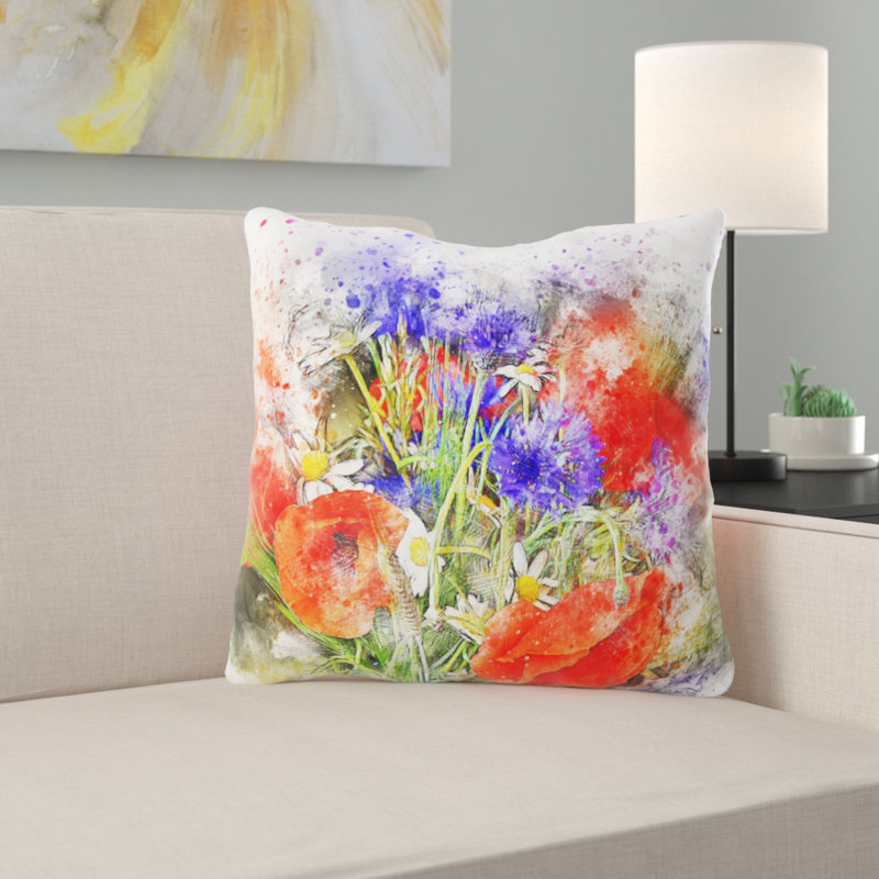 Reversible Throw Pillow, Synthetic, Outdoor