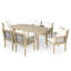 Ensembles de salle à manger d'extérieur, chaises en bois d'acacia et corde, salle à manger familiale moderne et rustique