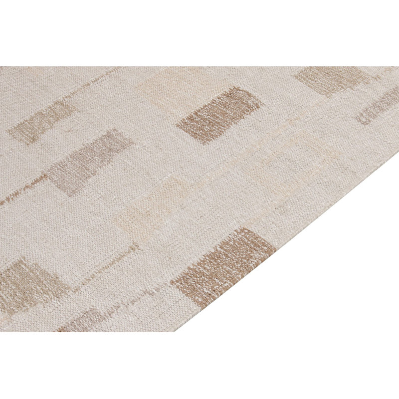 Scandinavian Silk Geometric Area Rug, Recatangle 10' x 14'