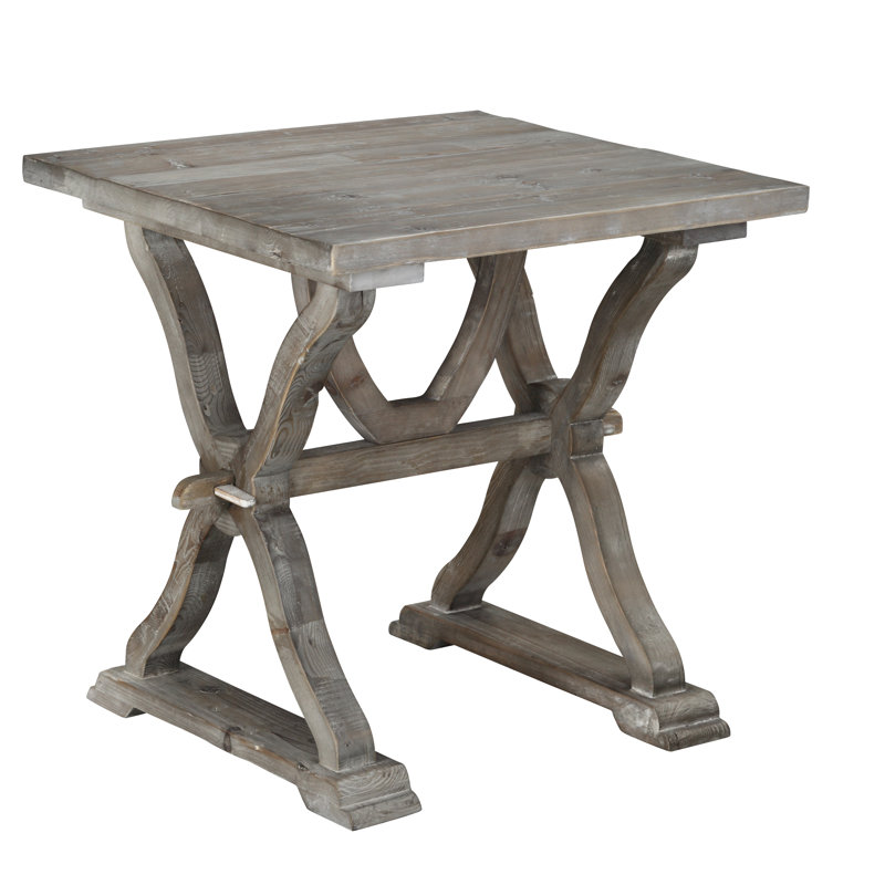 Ornellas Solid Wood Trestle Side Table