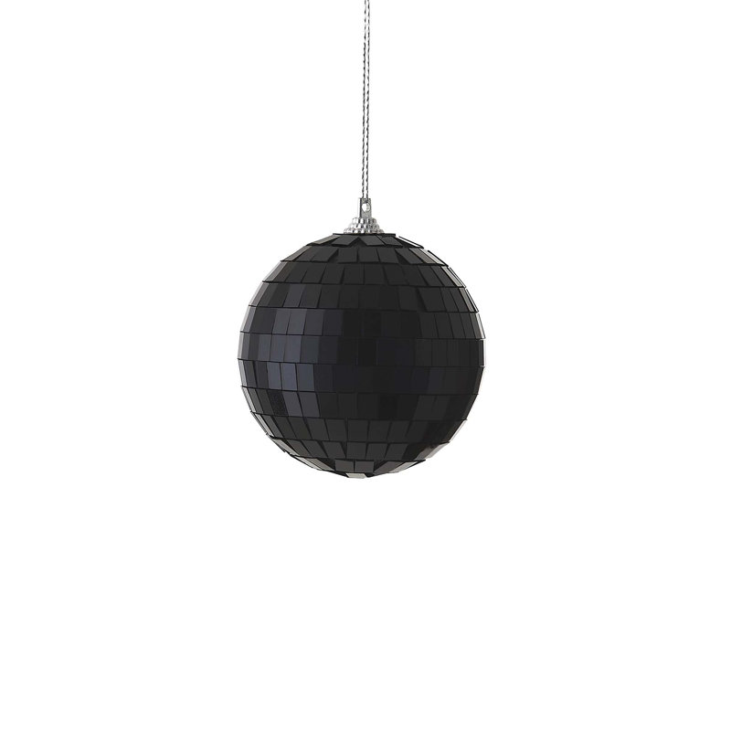 8cm Glass Ball Ornament, Black