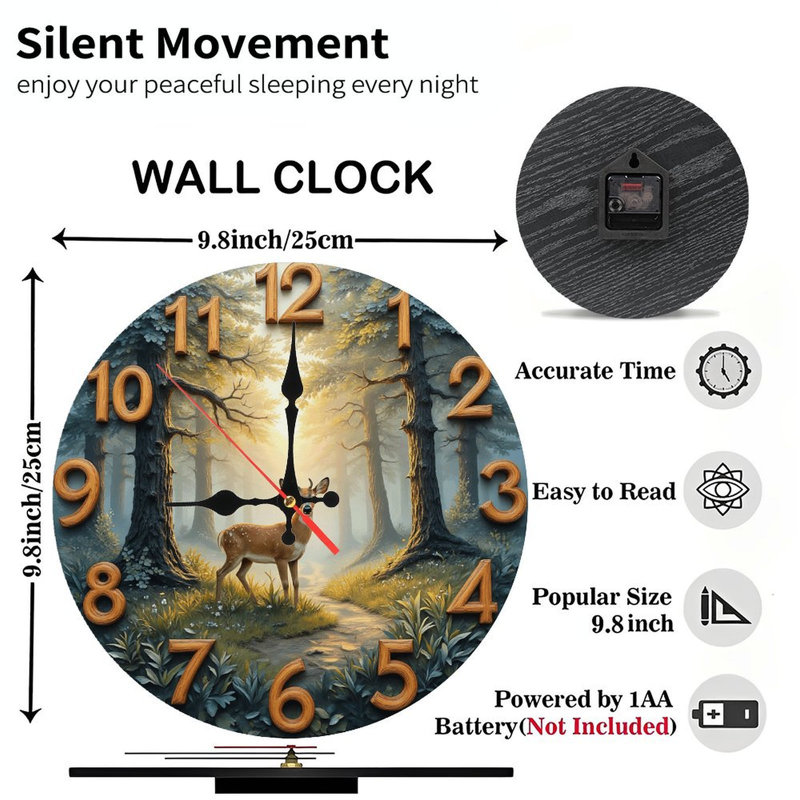 Deer Forest Wall Clock