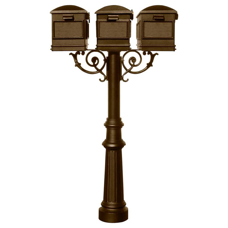 Hanford Aluminum Post Mounted Mailbox