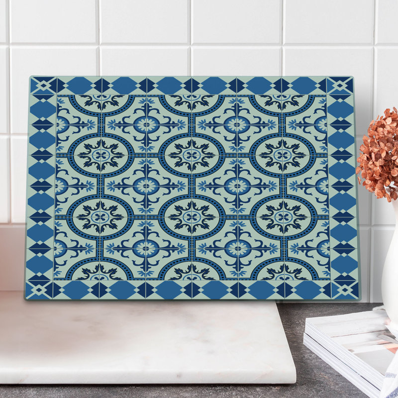 Planche à découper rétro Ambesonne mosaïque marocaine grande taille gris bleu
