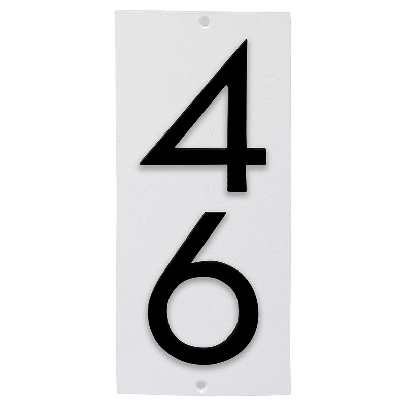 Plaque murale rectangulaire verticale flottante 6 po, Blanc / noir, Oui