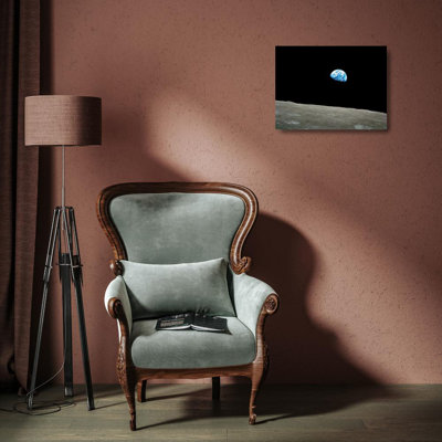 Latitude Run® NASA Gallery Wrapped Canvas Art Titled: Earthrise, Apollo 8, December 24, 1968