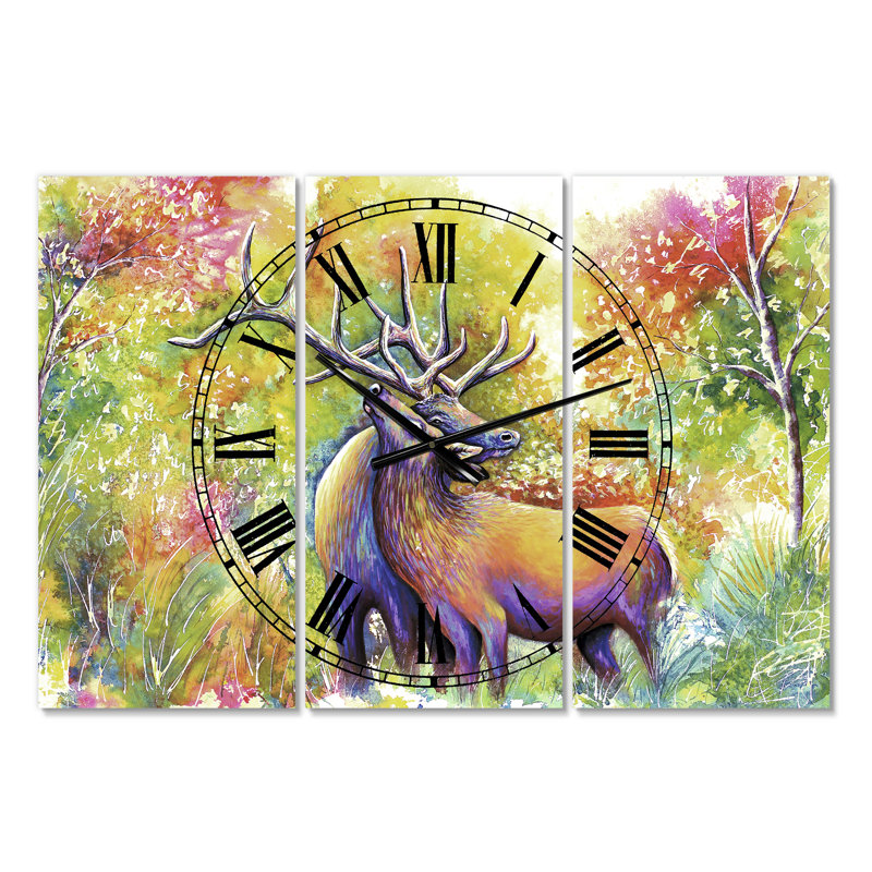 Horloge murale surdimensionnée 3 panneaux