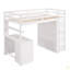 Lit mezzanine simple avec tiroirs, bureau et garde-robe