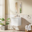 Logan Meuble-lavabo mural simple en blanc mat avec comptoir en céramique-537442847-553102381