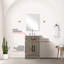 20 po De salle de bain en chêne gris avec plateau en acrylique, robinet, comptoir et miroir inclus