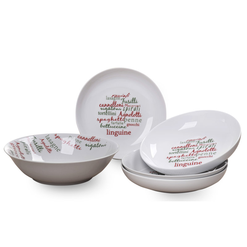 5pc Pasta Set RED Script