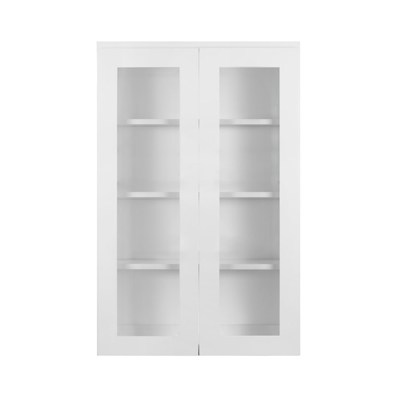 Armoire murale blanche Koville avec porte en contreplaqué, White Shaker