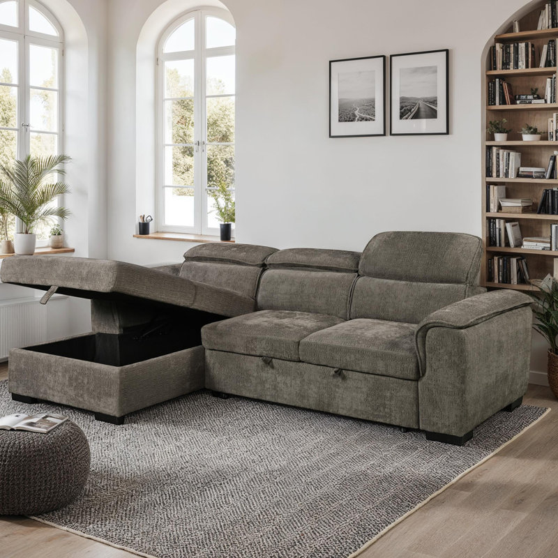 Ceon 3 Seater Sofa Bed, Mocha