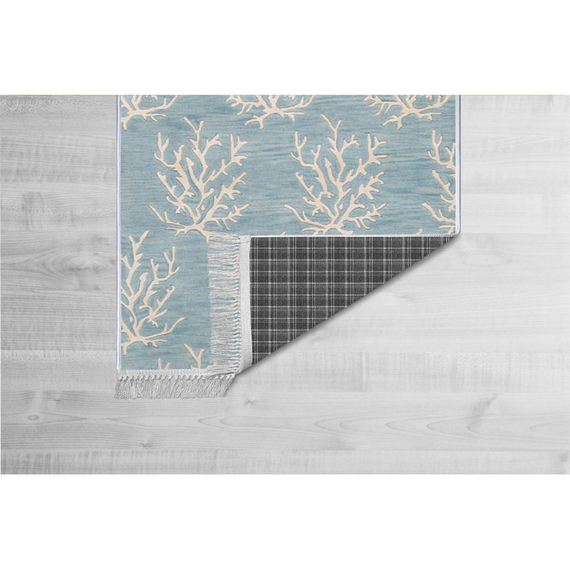 Connolly Flatweave Cotton Blue/Brown Rug, Rectangle 180 x 280cm