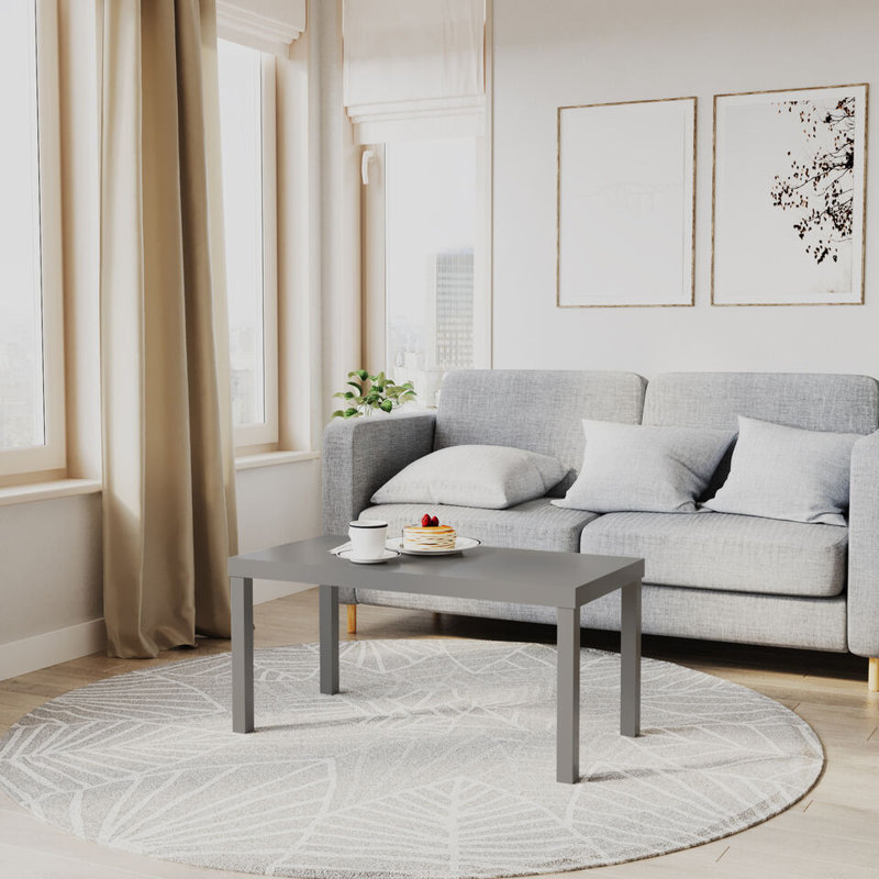 Rosmely Solid Wood Four Leg Coffee Table, Grey