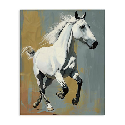 Élégante toile murale cheval sautant par Lazar Studio