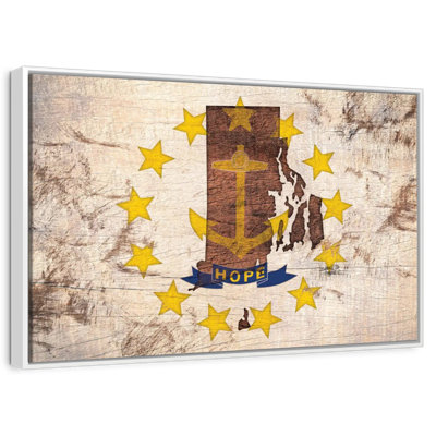 Carte d'État sur le drapeau du Rhode Island