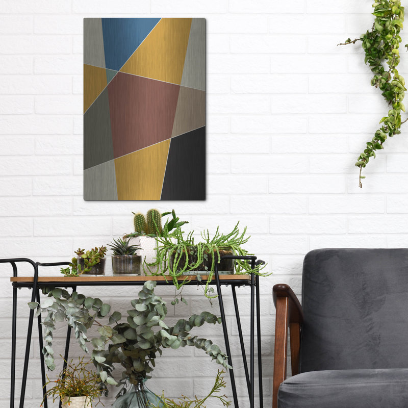 Ivy Bronx «Abstract Geometric 6» par Gary Williams, art mural en métal, H 16 po x l 12 po
