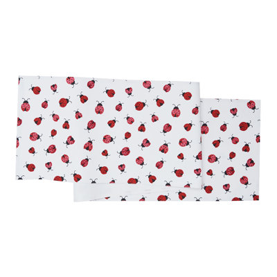 Ladybug Pattern Spring Cotton Table Runner