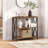 Sofa Console Table, 3 Tier Narrow Side Table With Open Shelves, Rustic Brown