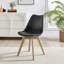 Scandinavian Style Glass and Metal Leg Square Dining Table Set - 4 Modern Wooden Leg Dining Chairs-90975478-86771309