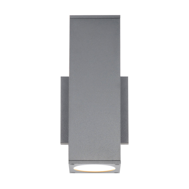 Applique murale d'extérieur à DEL intégrée à 2 ampoules H 9,42 po, Noir